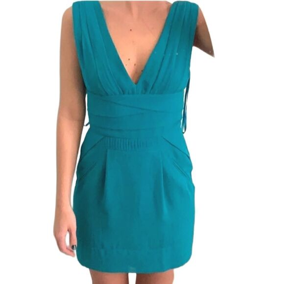 Bcbgeneration teal blue mini dress sz 8 - Picture 2 of 10